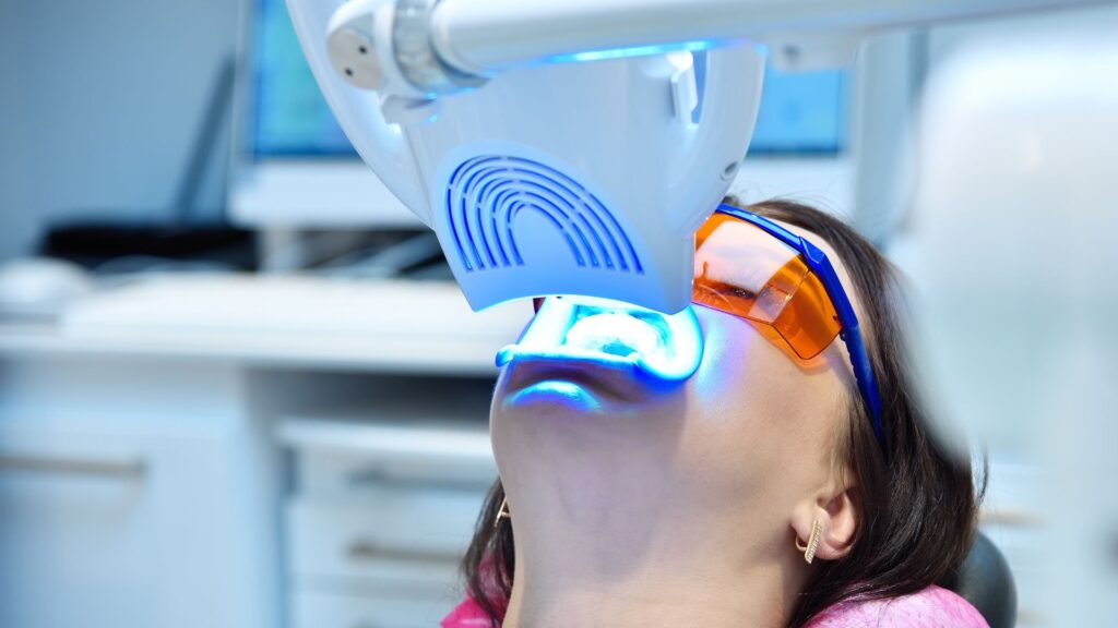 person getting laser dentistry